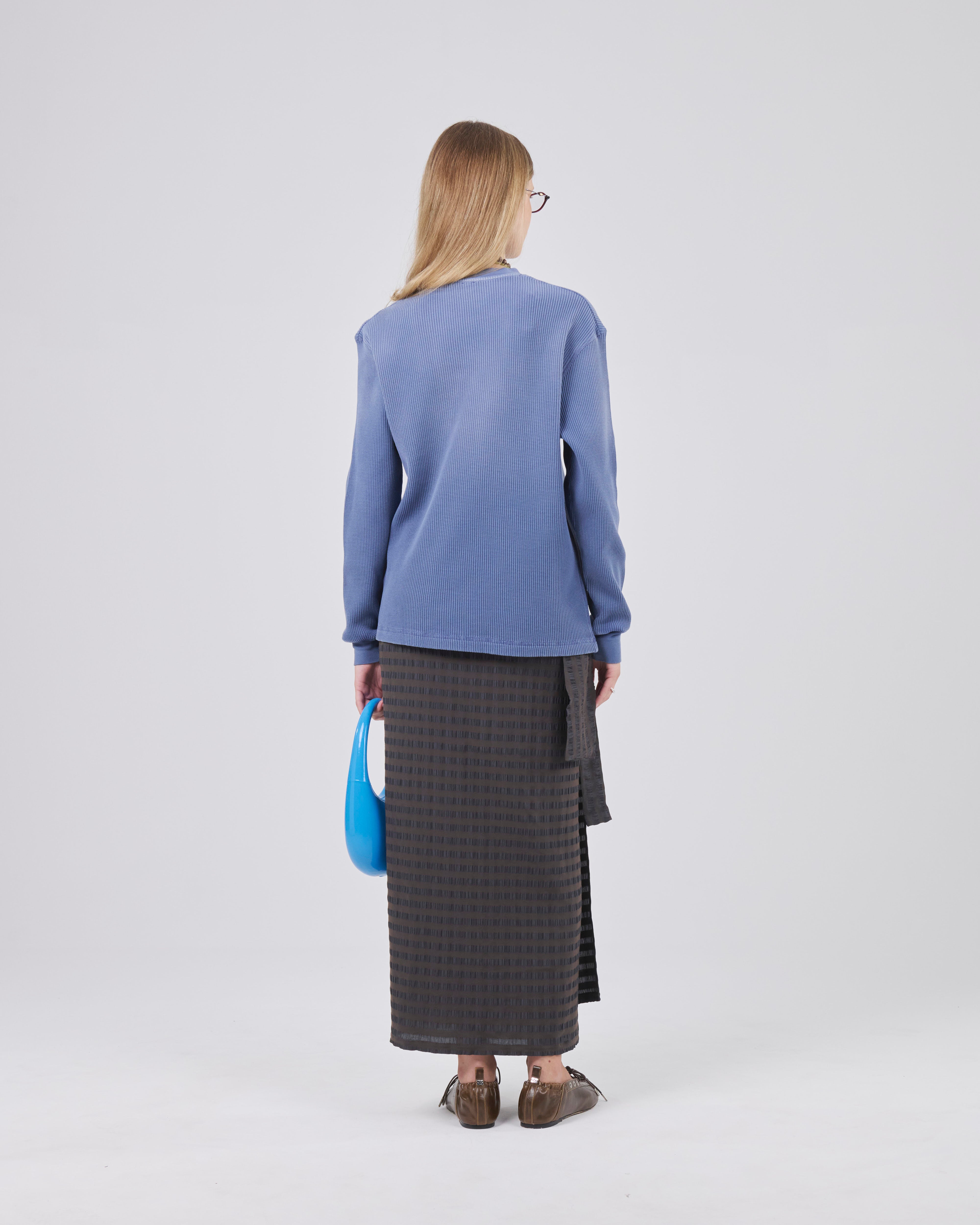 Waffle Longsleeve , Blue Steel