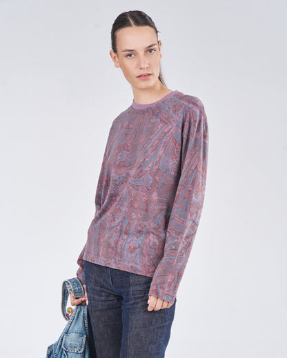 Boxy Longsleeve 135, Purple Paisley Atelier E.B