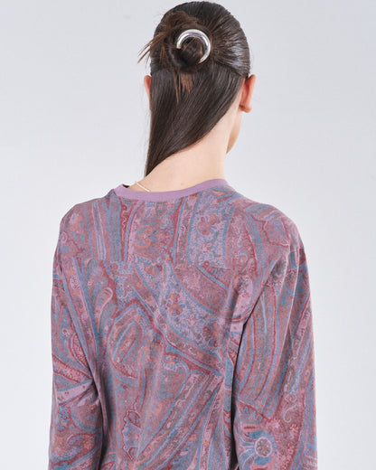Boxy Longsleeve 135, Purple Paisley Atelier E.B