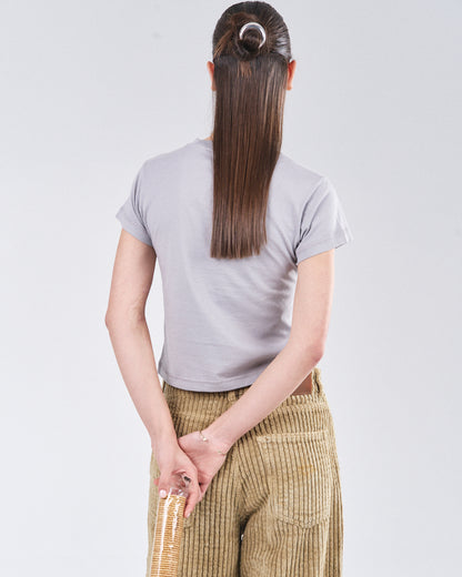 Cropped T-Shirt, Cimento