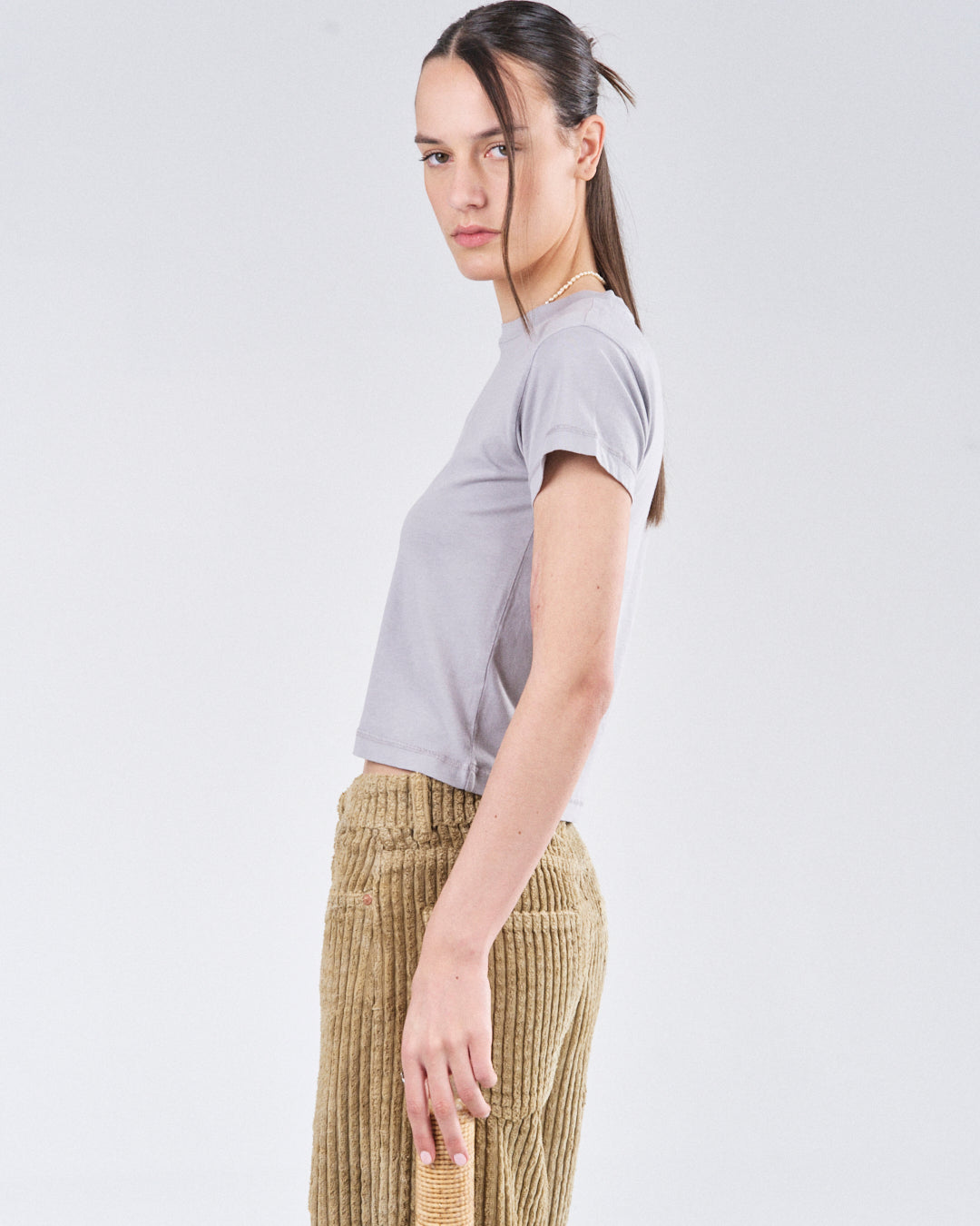 Cropped T-Shirt, Cimento