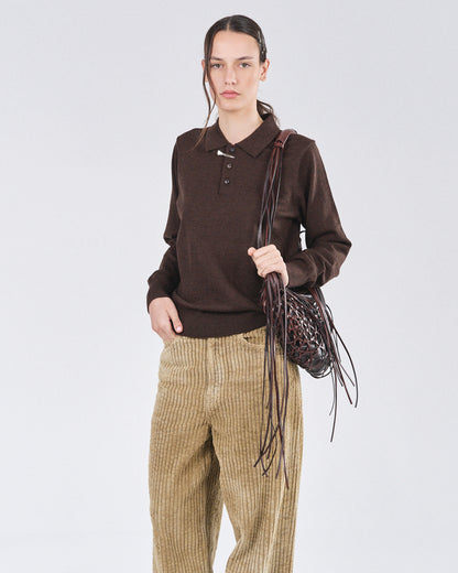 Longsleeve Polo, Ebony Ash