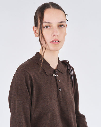 Longsleeve Polo, Ebony Ash