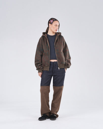 Zip Hoodie 505, Cocoa Paisley Atelier E.B