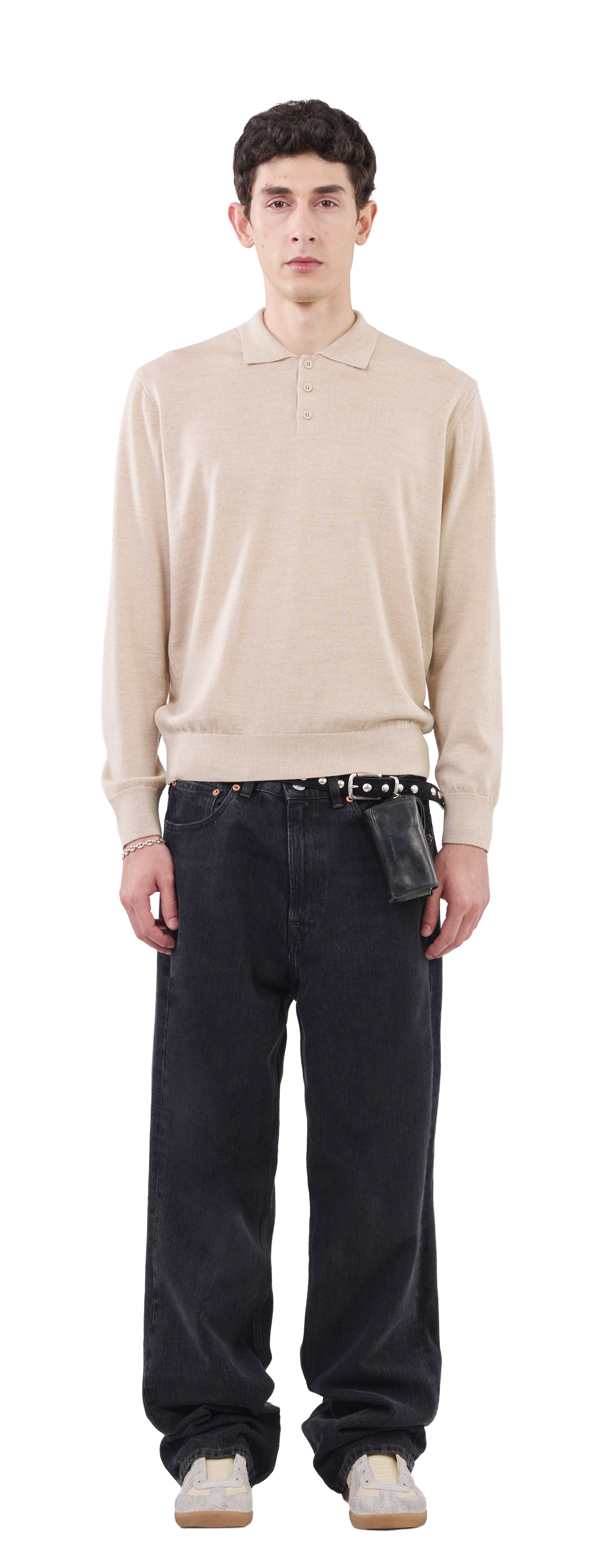 Longsleeve Polo, Ivory