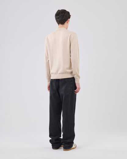 Longsleeve Polo, Ivory