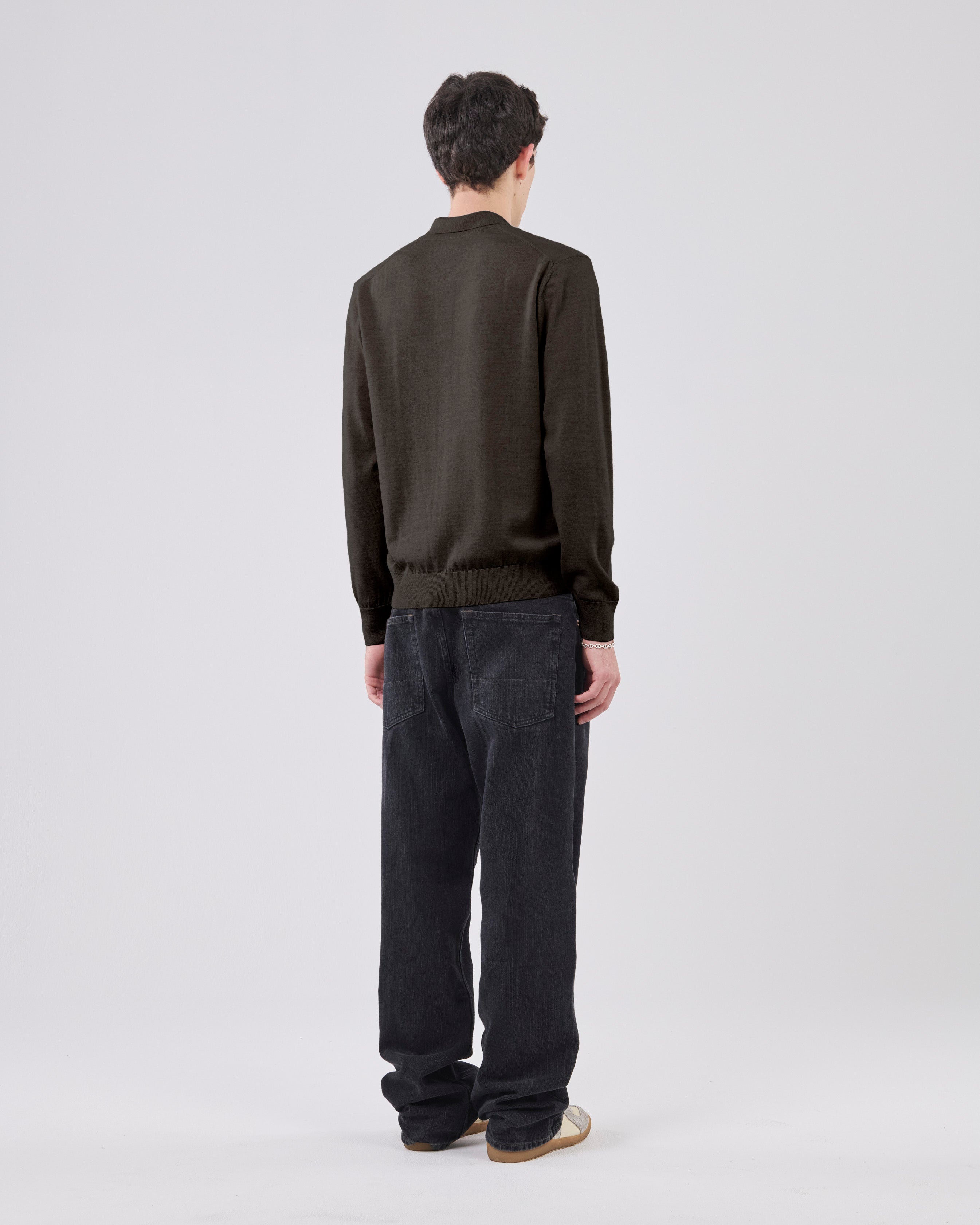 Longsleeve Polo, Brown