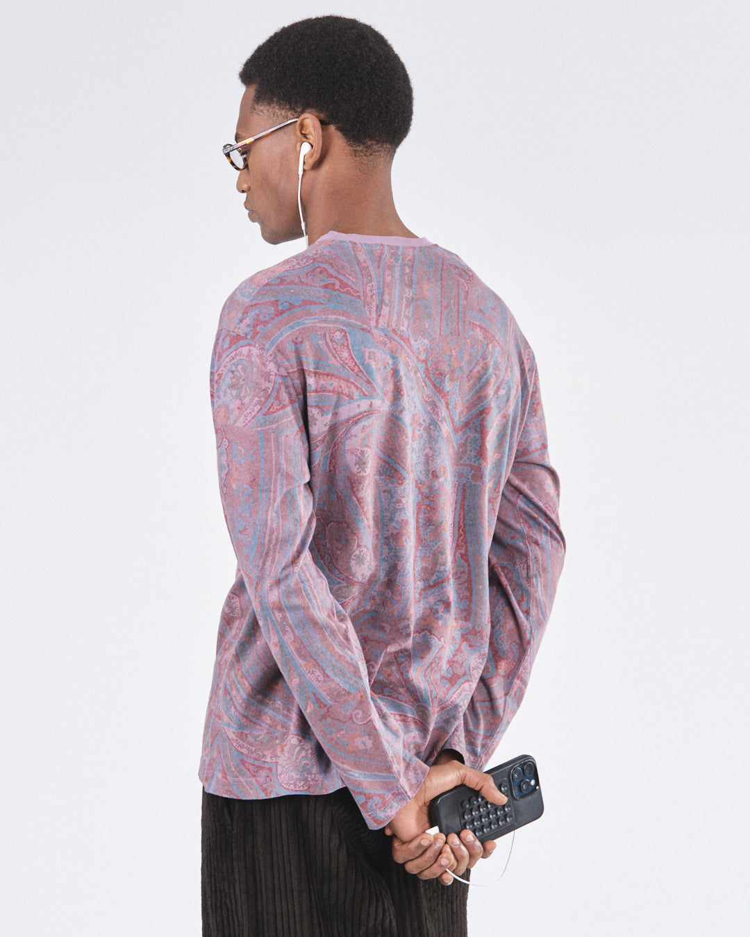 Boxy Longsleeve 135, Purple Paisley Atelier E.B