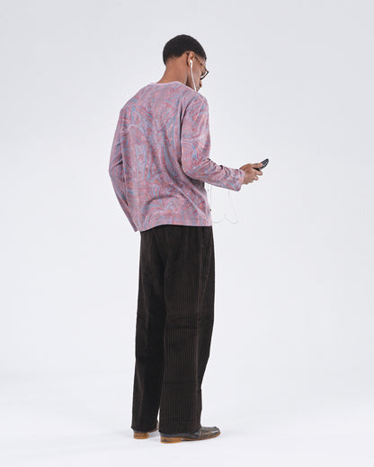Boxy Longsleeve 135, Purple Paisley Atelier E.B