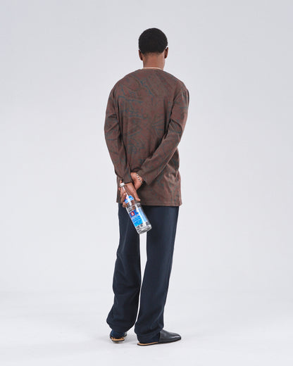 Boxy Longsleeve Dress 135, Cocoa Paisley Atelier E.B