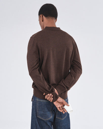 Longsleeve Polo, Ebony Ash