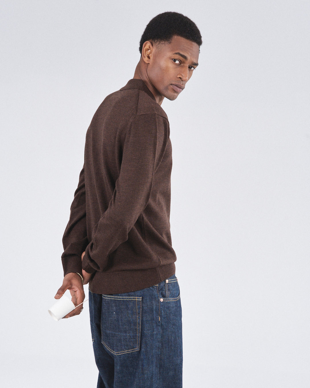 Longsleeve Polo, Ebony Ash