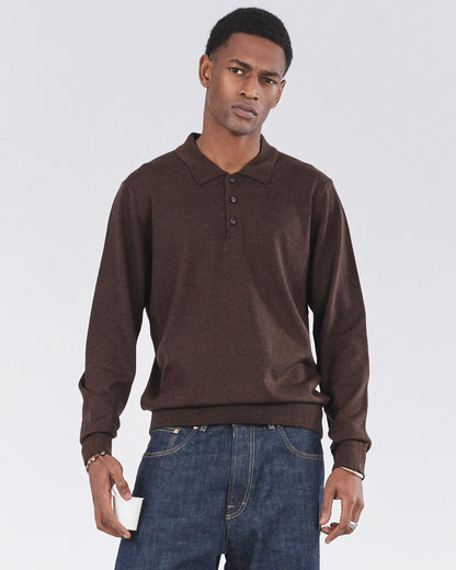 Longsleeve Polo, Ebony Ash