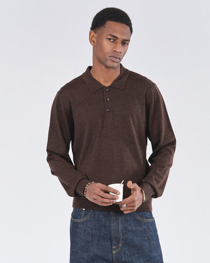 Longsleeve Polo, Ebony Ash