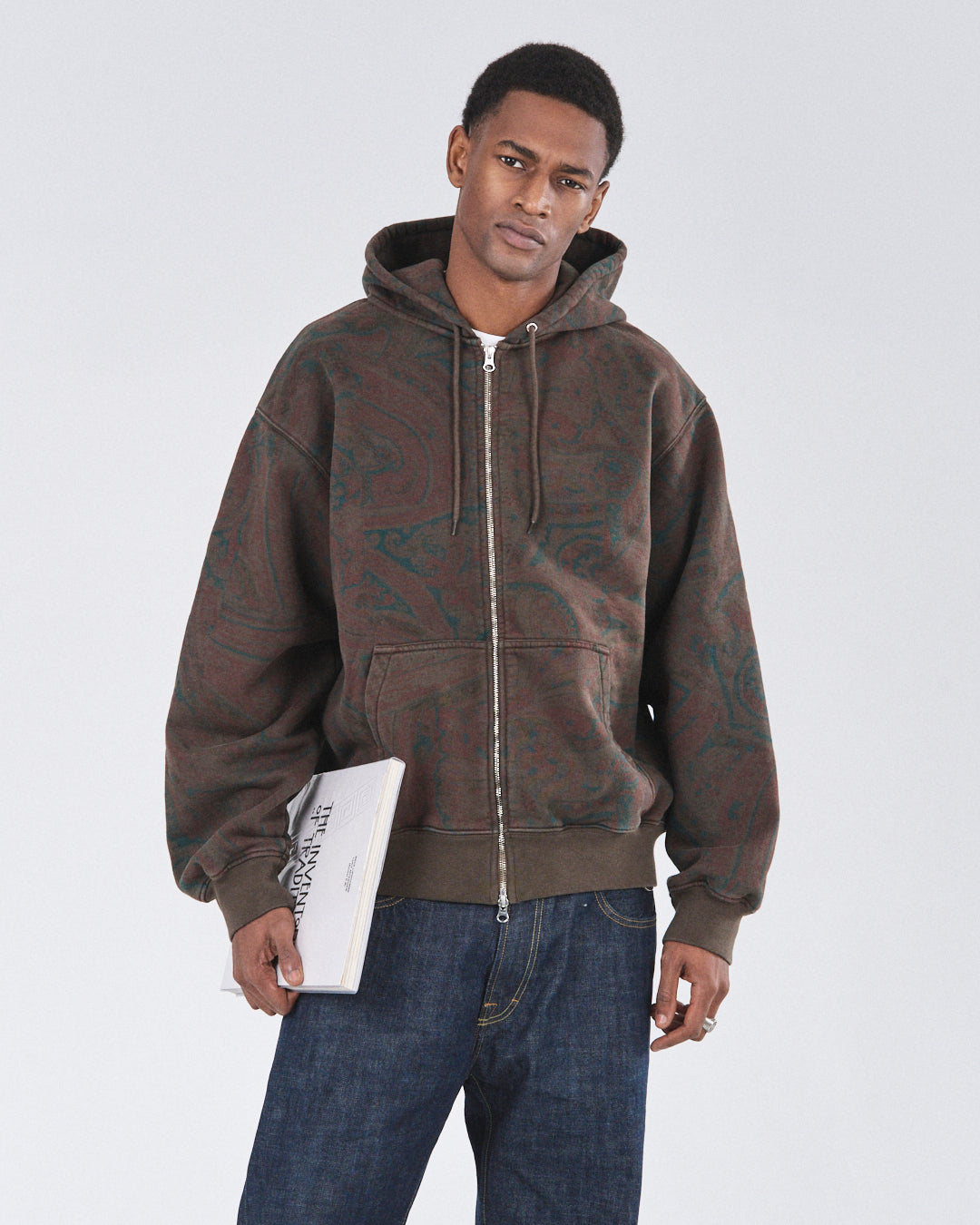 Zip Hoodie 505, Cocoa Paisley Atelier E.B