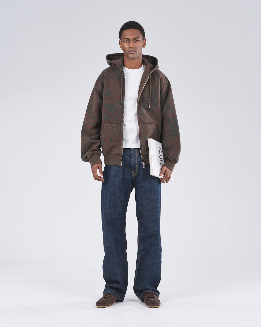 Zip Hoodie 505, Cocoa Paisley Atelier E.B