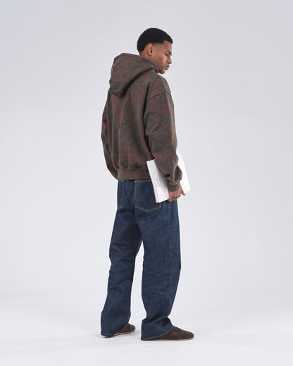 Zip Hoodie 505, Cocoa Paisley Atelier E.B