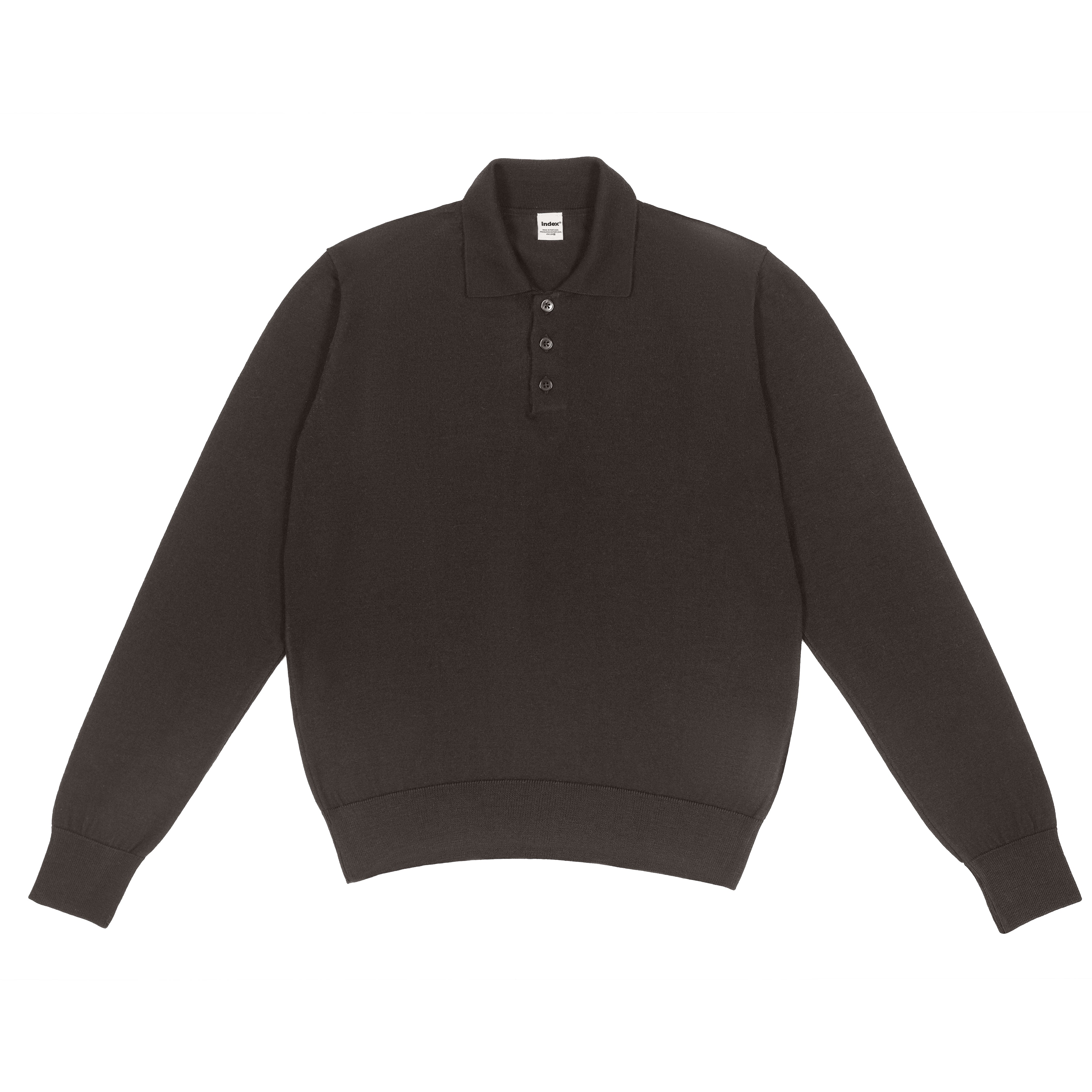 Longsleeve Polo, Brown